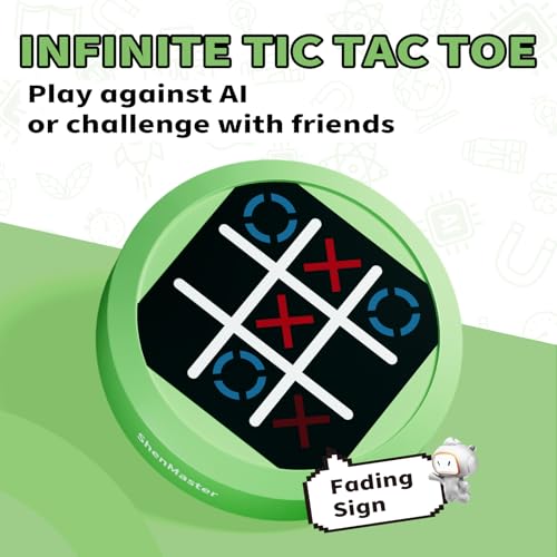 ShenMaster 4-in-1 Tic Tac Toe Electronic Game, Handheld Puzzle Game,Portable Travel Games for Kids & Adults Ages 3+,Board Games Gift Idea for Brain Training and Memory Growth