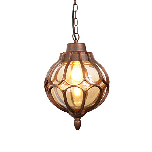 Lustre extérieur extérieur lustre extérieur jardin paysager éclairage extérieur lustre lustre réglable boule rétro lumière industrielle (3 couleurs + envoyer 7w LED Ball Lights),Bronze