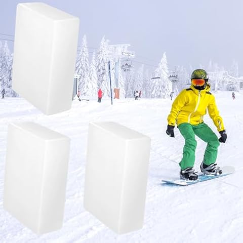 UNIFAMILY 3pcs Ski and Snowboard Wax, 0.56LB Universal Ski and Skate Wax, Ski Wax for Protecting Snowboard, Baseplate Protection,Wax for Snowboard Daily Maintenance,Snowboard Accessories Cover