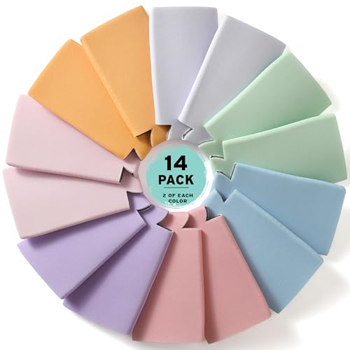 Image of Slim Can Cooler Sleeves (14-Pack) Soft Insulated Slim Can Coolers for White Claw Seltzer & Slim Beer - HTV Blanks for Vinyl Projects - Skinny Can Koolies Bulk - Tall Can Koolie - Can Cozy for Slim Can