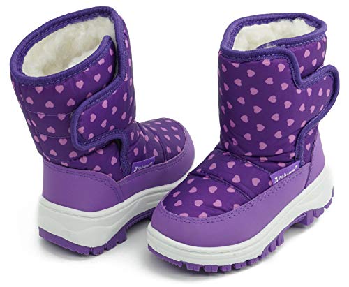 Girl snow boots for girls toddler little kid size Cold Weather Winter Warm Waterproof Outdoor Warm Faux Fur Lined Shoes (Toddler/Little Kid)4