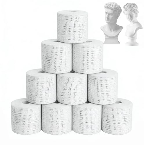 10 Rouleaux Bande de Plâtre, Bandes Plâtrées en Tissu 5 x 270cm, pour Bricolage, Moulage, Sculpture, Masques et Ventre de Grossesse