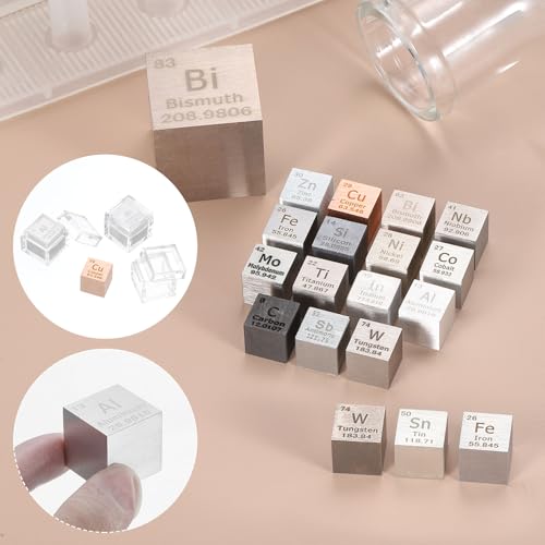 Image of uxcell 2 Pcs Titanium Cube, 1 Inch High Density Metal Element Cube Metal Density Cube for Chemical Elements Collection Science Education Experiment Application, Silver