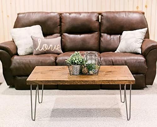 Miniatura 4 de Peaceful Classics Mesas de centro rústicas de madera Excelentes mesas de centro para muebles de sala de estar, mesa auxiliar rectangular de granja,