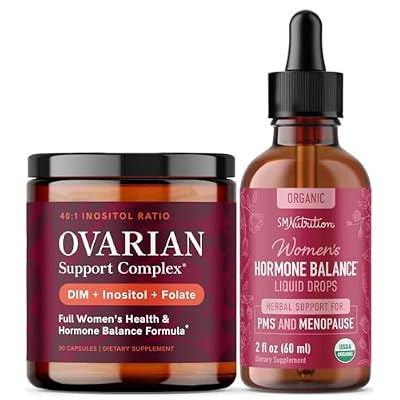 SMNutrition Herbal Hormone Balance Tincture & Inositol Multivitamin | Hormone Balance Bundle with Liquid Cycle Support for Women (60 Servings) and Ovarian Support Complex (30 Servings)