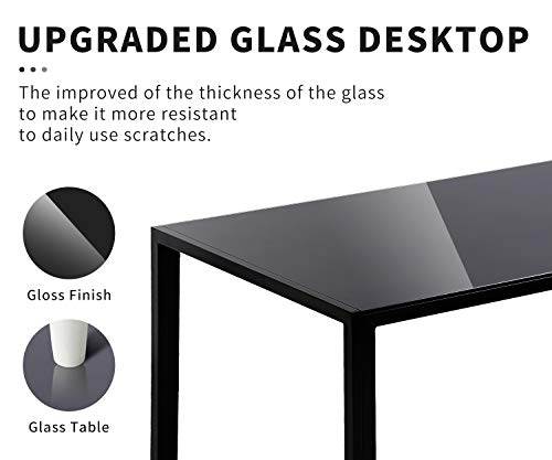 HCY Dining Table Set Dinning Chairs Set of 4 with Table Kitchen Dining Table Set for Small Spaces Home Furniture Dinette Set Rectangular Table, Black - Thumbnail 3
