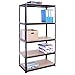 Price comparison product image G-Rack Garage Shelving Units - 5 Tier Storage Rack Shelves Shelf Unit - 180x90x45 cm - 1 Bay, 150 kg Per Shelf - Heavy Duty Metal Industrial Shelves Storage Shed Solutions - Black