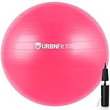 URBNFit Exercise Ball (Multiple Sizes) for Fitness, Stability, Balance & Yoga - Workout Guide & Quick Pump Included - Anti Burst Professional Quality Design (Pink, 85CM)