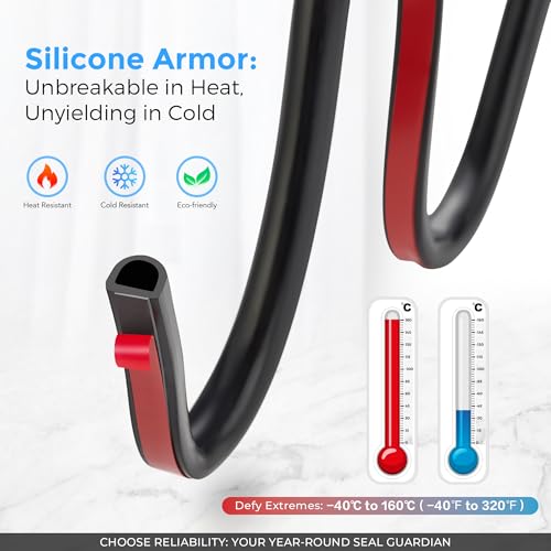 Ravinte Weather Stripping Door Seal Strip, 23 FT D-Shaped Silicone, Black by Ravinte - Used condition - Image 3