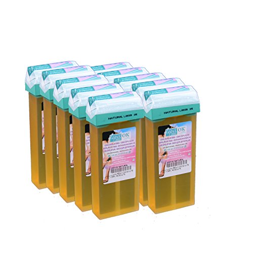 Depil OK Cartuchos de cera natural 10 Set de relleno por 100 ml para la depilación ligeros en el axilas, rango de cara, pierna y Íntima.