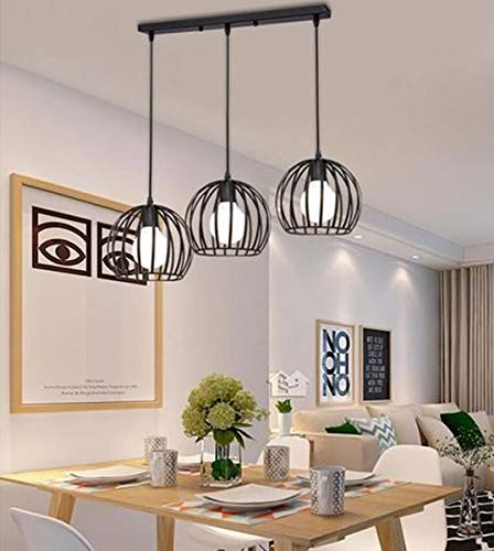 Lampada A Sospensione Industriale Retrò STOEX E27 In Metallo Nero - Paralume 23x20cm, Cavo 100cm, Per Soggiorno E Cucina - 3