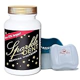 Sparkle Dent Denture Cleaner Whitener Bundled with Dentu-Care Denture Case Cup With Basket and Lid for Easy Storing Of Retainer Invisalign...