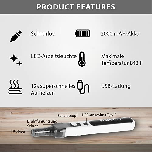 Akku-Lötkolben STREND PRO kabellos und klein mit USB-Anschluss