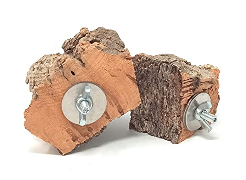 Cortezas de Corcho Natural 2 Piezas 5x5cm para Pájaros, Reptiles y Roedores Cover