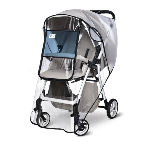 bemece Universal Regenschutz für Kinderwagen, Großes Sichtfenster