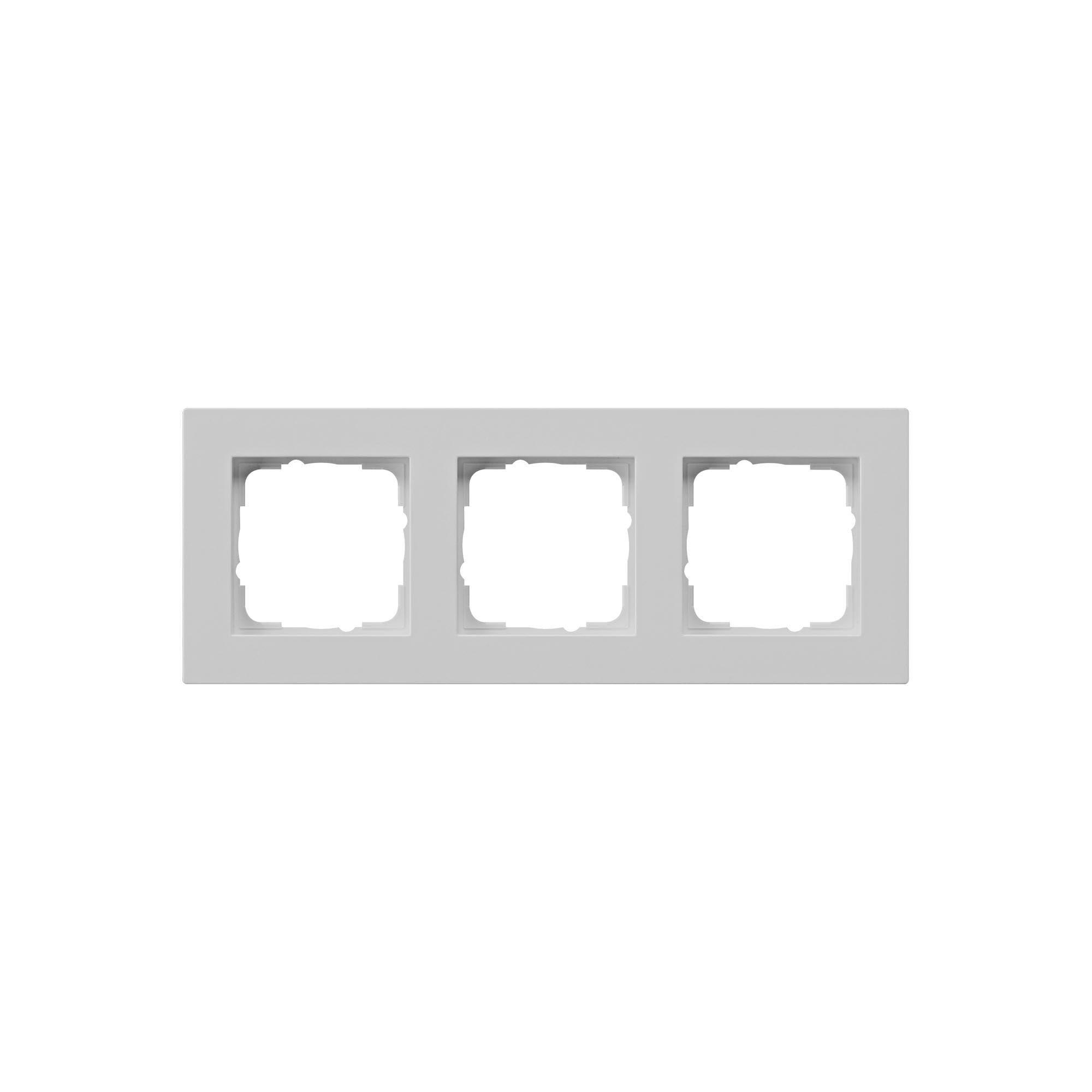 Cadre triple GIRA 0213375 montage plat, le gris mat idéal pour cuisine et salon