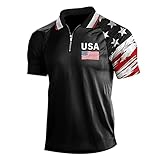 FASLOLSDP T-Shirt Herren Poloshirt Kurzarm V-Ausschnitt T Shirt Einfarbig Sweatshirt für Herrenoberteile Gemütlich Sommer-Outfits Short Sleeve Tee Tops