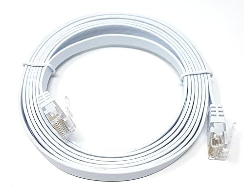 MainCore 30cm short Flat White CAT6 / RJ45 Ethernet Gigabit Lan Network Cable lead cord