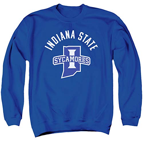 Indiana State University Official Ones Color Sycamores Logo Unisex Adult Crewneck Sweatshirt, Royal Blue, Large