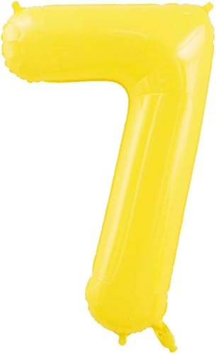 Miniatura 2 de Globos amarillos grandes de 40 pulgadas con corona, globos de helio de aluminio del número 7, decoraciones de 7 cumpleaños, suministros de fiesta de