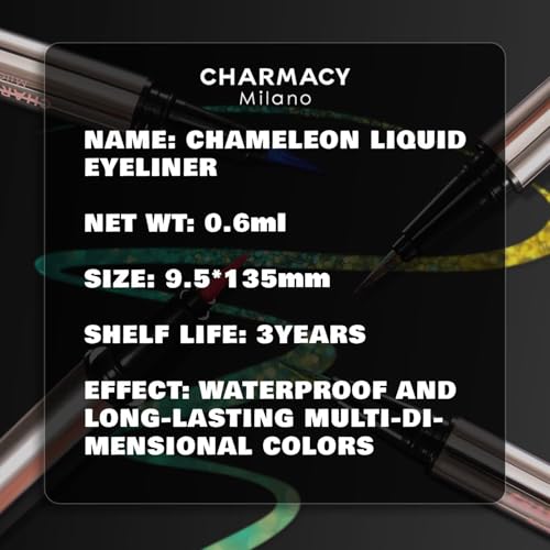 Image of CHARMACY New Chameleon Liquid Eyeliner, Highly Pigmented, Metallic MultiColor Shifting Waterproof, Ultra-Fine Tip, Longwearing, Smudge-proof (A04 Ocean Glint)