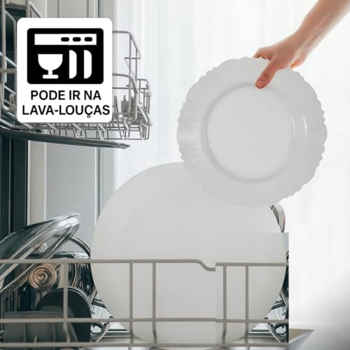 Kit Prato Fundo com Borda Branco Refeição Churrasco Festa Pratos Plastico (KIT 10,PRETO)