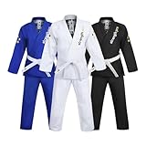 Strength Pro Uniforme brasileño de Jiu Jitsu y artes marciales, ligero preencogido BJJ Gi para adultos, entrenamiento, Blanco, A3