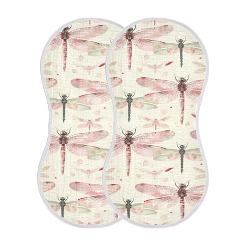 xigua Watercolor Dragonflies Baby Burp Cloths for Newborn Boys and Girls 1 Pack, Soft & Absorbent Cotton Baby Burp Cloth, Baby Washcloths, Newborn Towel, Burp Rags2