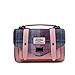 SNOW PAW Harris Tweed Pink Blue Tartan Medium Satchel Handbag, Pink, One Size
