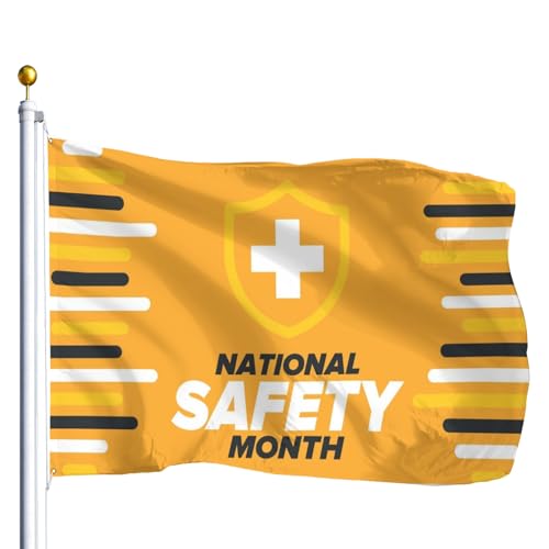Carlorm National Safety Month In June Flags 3x5 Outdoor Novelty Flags 3x5 Wall Art For Party 3x5 Ft, Retirement Gifts For Women