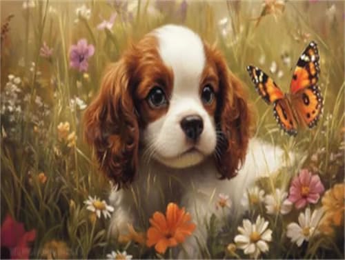 Diamond painting adulte chiens strass point de croix décoration 50x70