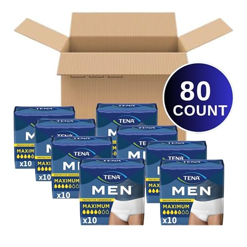 Image of Tena Men Maximum Incontinence Underwear, White, S /M 25-34in, 80 ct