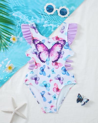 Image of Mioglrie Toddler Baby Swimsuit Girl Bathing Suit Girl 2T 3T 4T 5T 6T Girls One Piece Swimsuits Color Block Swimwear