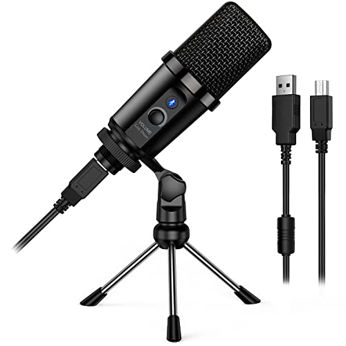 Link Dream USB Microphone, Condenser Computer PC Mic with Tripod Stand for Gaming Podcasting Streaming Recording Voiceover YouTube Skype Twitch Zoom Cardioid, Compatible with Desktop Laptop Windows