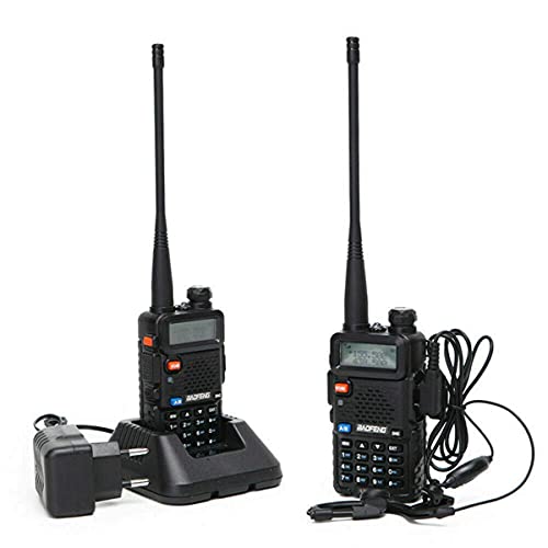 2 Pack Baofeng Uv-5R Two Way Radio Ham Radio Handheld Rechargeable Long Range Portable Baofeng Walkie Talkie With 2 Pack 771 Antenna (Black) #TOP2