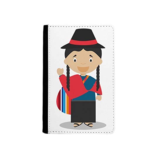 Passeport étui portefeuille de voyage rouge motif équateur pour billets