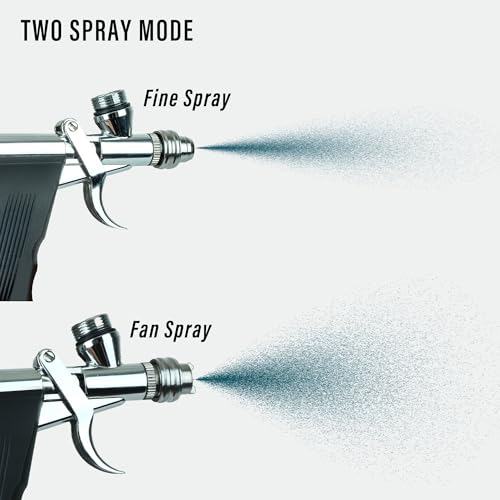 Image of Airbrush Kit Trigger Type Airbrush Gun Air Brush Painting Set can Change Between Fan Spray and Round Spray Airbrush Spray Tool Set for Cake Painting Nails Makeup Model