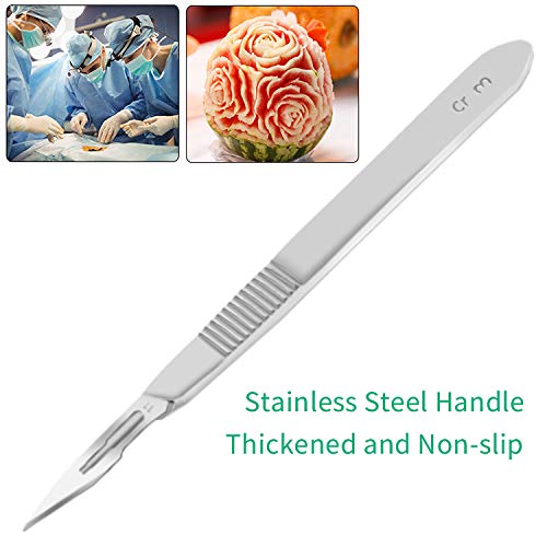 30 Pieces Scalpel Sterile Blades #11 with 2 Pack #3 Metal Scalpel Knife Handle & Storage Case, for Biology Lab Anatomy, Practicing Cutting, Medical Student, Sculpting, Repairing, Crafts, Leather - Thumbnail 3