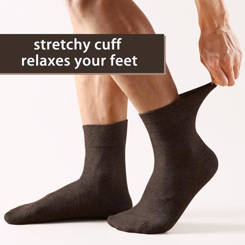 Image of FGZ Mens Crew Socks Breathable Cotton Soft Casual Thin Socks for Work,Sport & Everyday Wear,5 Pairs