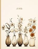  Vintage Flower In Vases Notebook: College Ruled, 120 Lined Pages, Size 8.5 X 11 Paperback