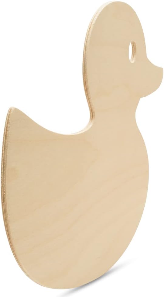 Rubber Duck Wood Cutouts 11-inch, Pack of 1 Unfinished Wood Crafts Blank, Wooden Shapes for Crafts & Party Decor, by Woodpeckers