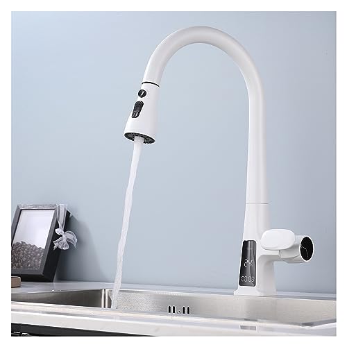 Robinet d'évier à double commande noir et chrome avec écran digital intégré - 8
