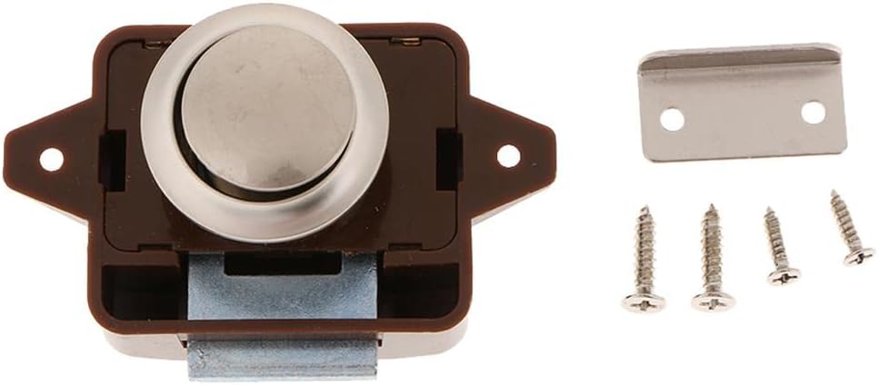 Push Button Latch Catch Lock Compatible with Rv Boat Drawer Cupboard Cabinet Door Brown| Motors|Parts & Accessories|RV Trailer & Camper Parts|Interior