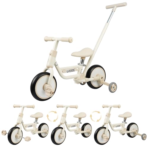 ZUKKA Toddler 4 in 1 with Detachable Push Handle and Silent Wheels Lightweight Easy-to Assemble for 18 Months Baby Toddlers