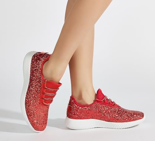 Image of K KIP WOK Fashion Glitter Sneakers for Womens Silp On Running Shoes Lightweigt Tennis Walking Sneakers