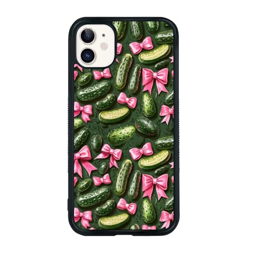 Seconddog Cute Pickle Bow Collage Pattern Aesthetic Phone Case for iPhone 14 Pro Case Durable Shockproof Phone Cover for Teen Girls Women Kids Girls - 6.1 Inch by Seconddog - Used condition - US$10.26