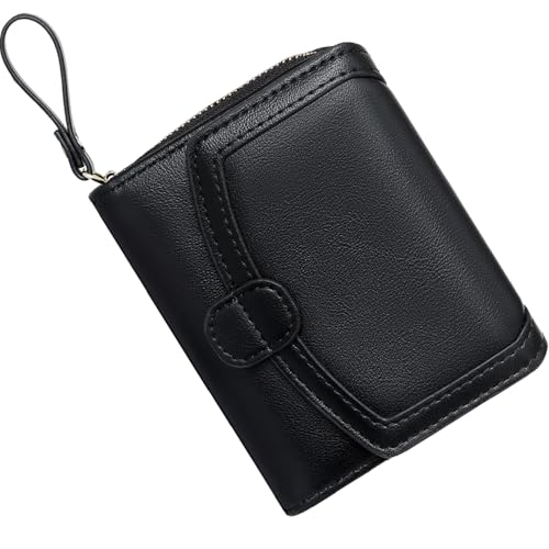 Listado de Carteras y monederos para Mujer Top 10. 47 Carteras de Mujer, Triple Lindo Monedero Pequeño con Bolsillo para Moneda - Billetera Dama Tarjetero Bloqueo RFID Tarjetas Crédito con Presilla y Cremallera (Negro)