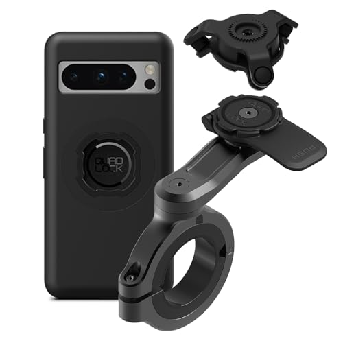 Quad Lock Motorcycle Handlebar Phone Mount PRO - Large with Vibration Dampener and MAG Phone Case for Pixel 8 Pro