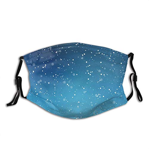 Preisvergleich Produktbild Mundschutz Gesicht Schal Winter Schöne künstlerische kreative weiße fallende Schneeflocken transparente Glühbirne Sturmhaube Unisex Wiederverwendbare Mund Bandanas Neck Gamasche mit 2 Filtern