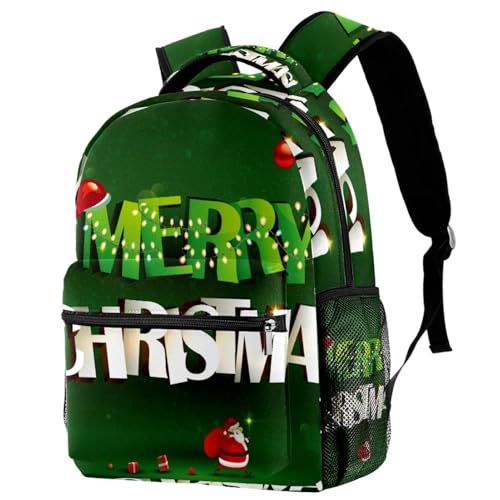 Sac à dos d'école vert multicolore avec grand compartiment de 29.4x20x40cm